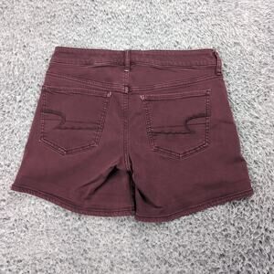 American Eagle Outfitters Shorts Women 6 Red Midi Denim Super Stretch Casual